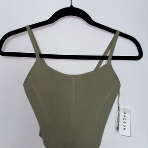 PacSun Sage Green Strappy Crop Top NWT